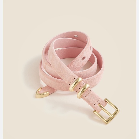 NEW J. Crew thin suede belt light pink size Small - Picture 2 of 8